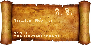 Nicolau Nóra névjegykártya