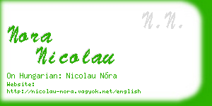 nora nicolau business card