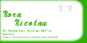 nora nicolau business card